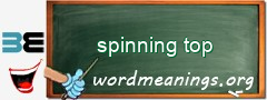 WordMeaning blackboard for spinning top